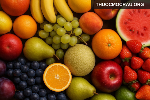 Rau xanh và trái cây giàu vitamin