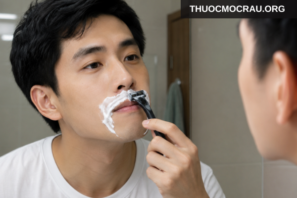 Cạo ria mép có làm lông mọc dày hơn không?